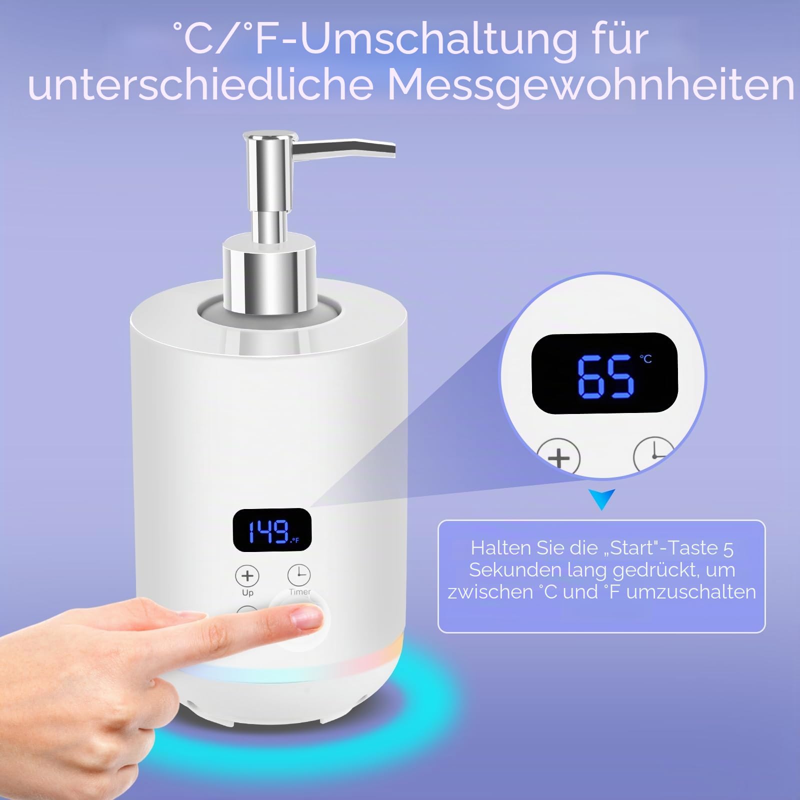 Massage Öl Wärmer, iklestar Massage Öl Flasche Digital-Heizung Gerät mit Atmosphäre Licht, Elektrische massageöl erwärmer Creme beheizt Spender Gua Sha Roller Kit für Spa, Salon und Home Use, Weiß