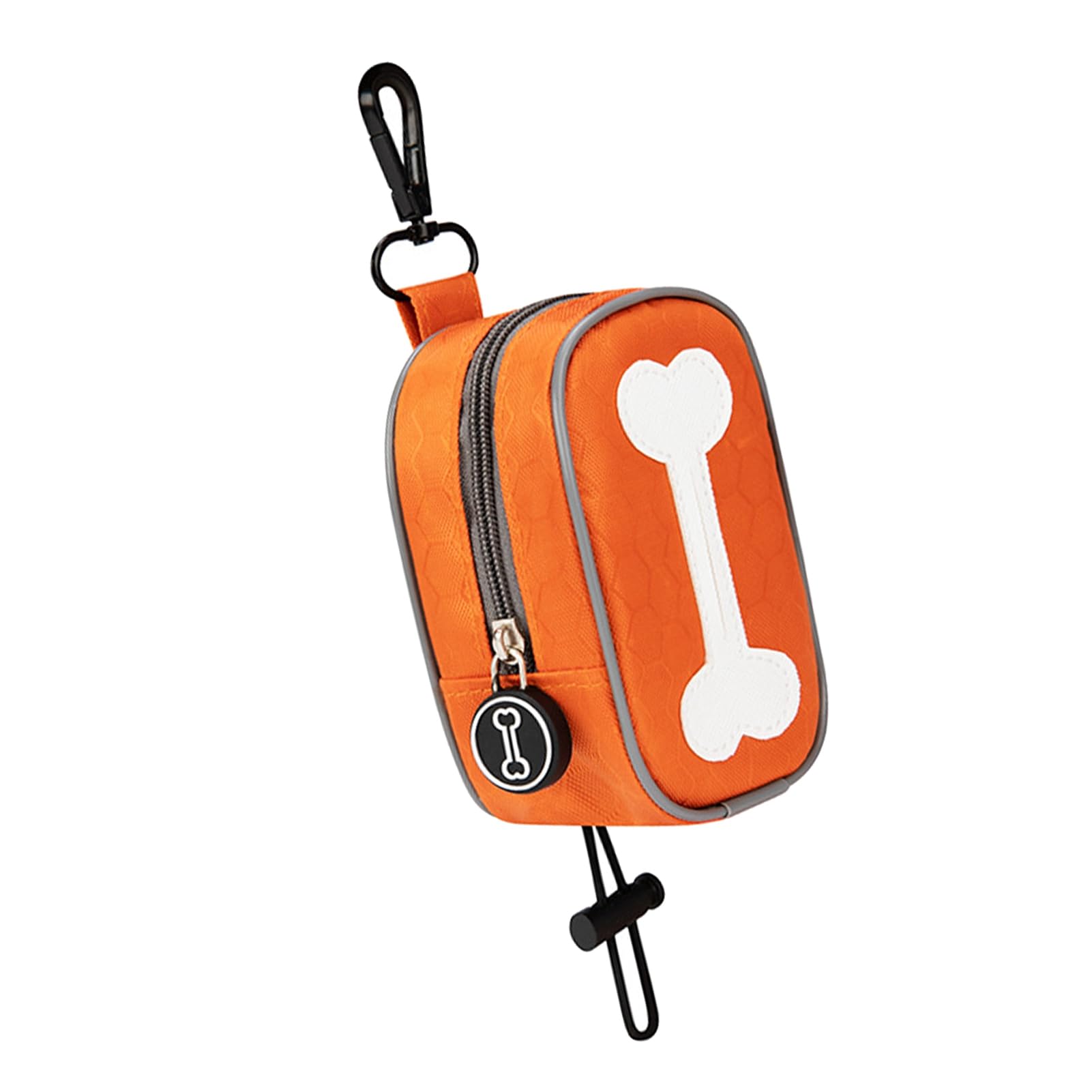 Fockety Dog Poop Bag Dispenser, Oxford Fabric Portable Cute Durable Dog Poop Bag Holder for Walking (Orange) - Image 4