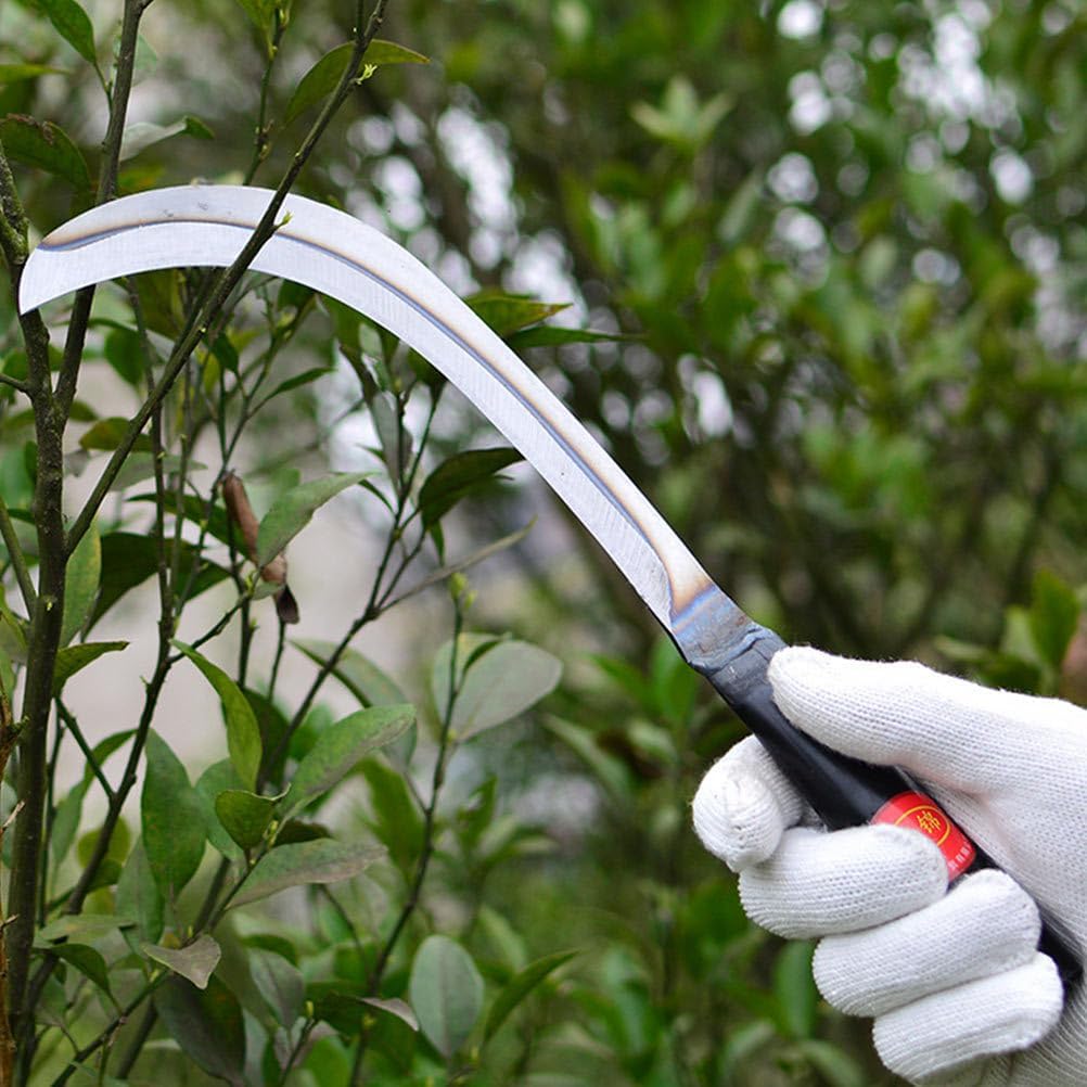 Yardwe Japanese Style Garden Sickle Set 2Pcs Steel Hand Sickle for Weeding Grass Cutting and Lawn Care with Comfortable Handles 3.7 Inch Blades