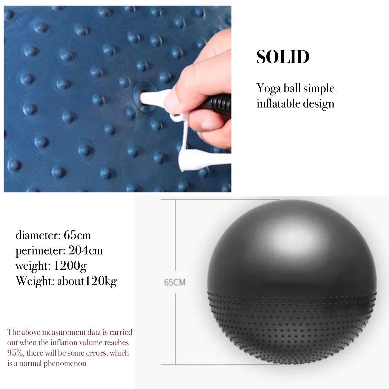 Piłka jogi, pogrubiona ball fitness przeciwwybuchowy, początkujący pilates Sensory trening piłka do jogi dla kobiet w ciąży 75 cm