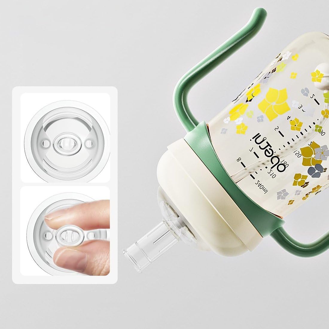 Toddler Sippy Cup 10oz, Weighted Straw Baby Drinking Water Bottle with Valved Spout for 6+ Months, 300ml/Orange/1Pack - Image 3