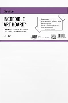 Grafix Incredible Art Board - Durable, Light-Weight, Water-Resistant, Reusable 12 Foam Core Art Board, Great for Stretching Watercolor Paper, 16 x 24