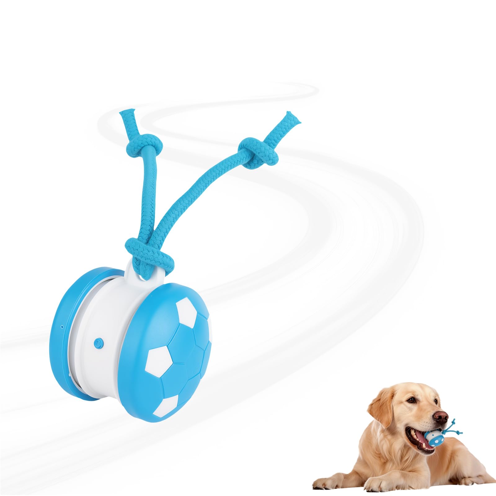 Interactive Dog Toys-Chase Buddy Dog Toy, Rechargeable Interactive Toys for Dogs, Rolling Ball with Tail, 180-Degree Flip Forward and Backward, Relieve Boredom, Suitable for Small, Medium Pets(Blue）