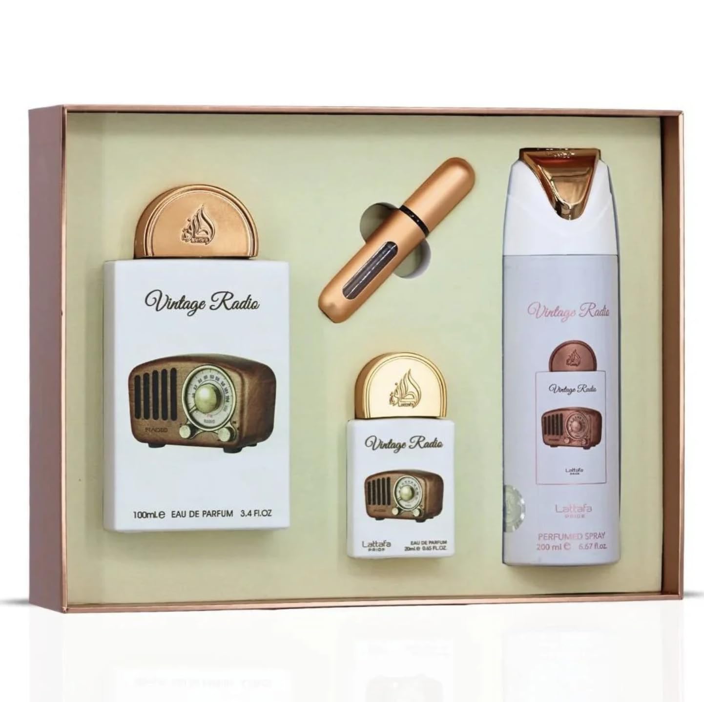 Vintage Radio Gift Set Lattafa, EDP 100 ml + Mini Profumo 20 ml +