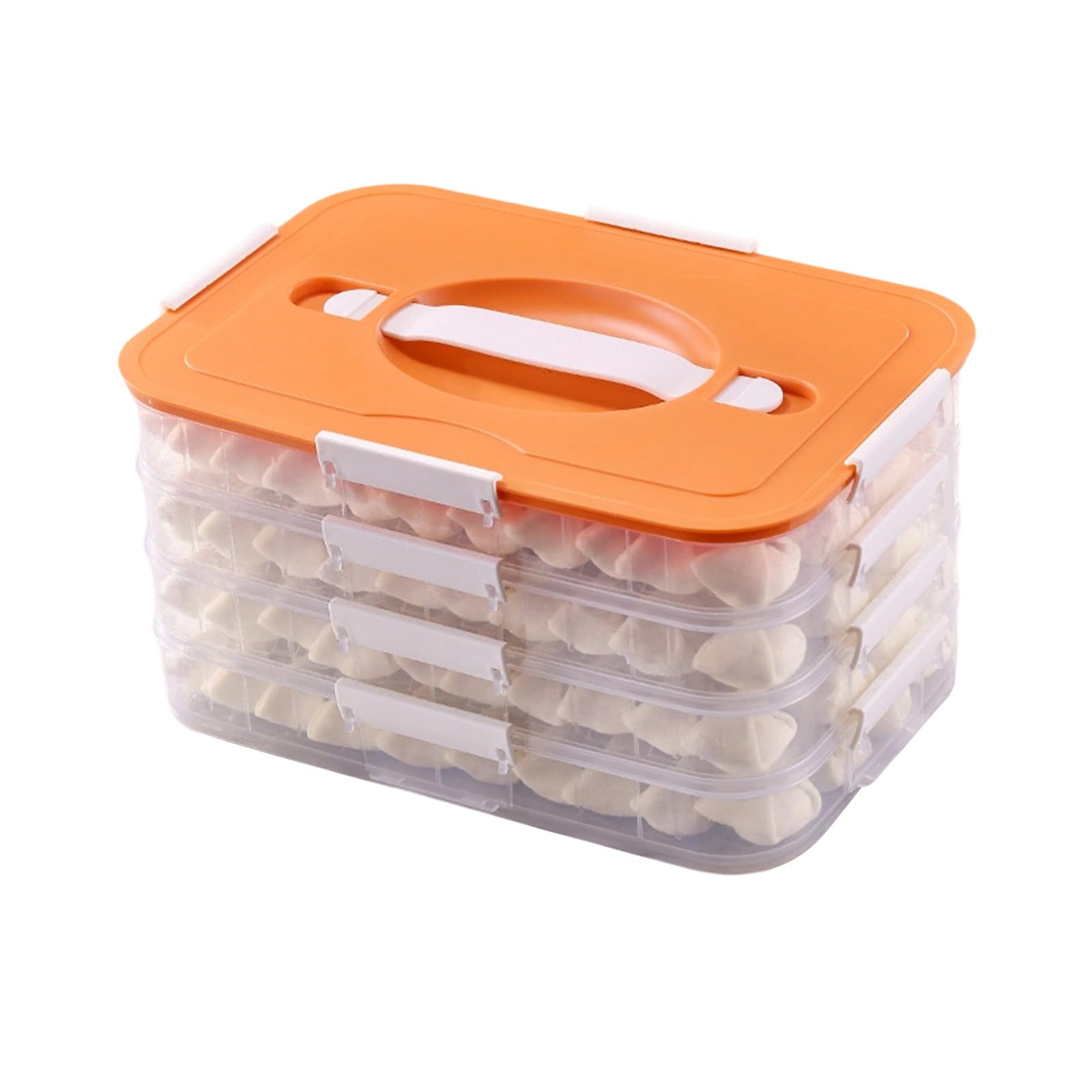Xjdzineq Antislip Bottom Design Food Storage Holder Container with Secure Closure for Dumplings and Snacks Container