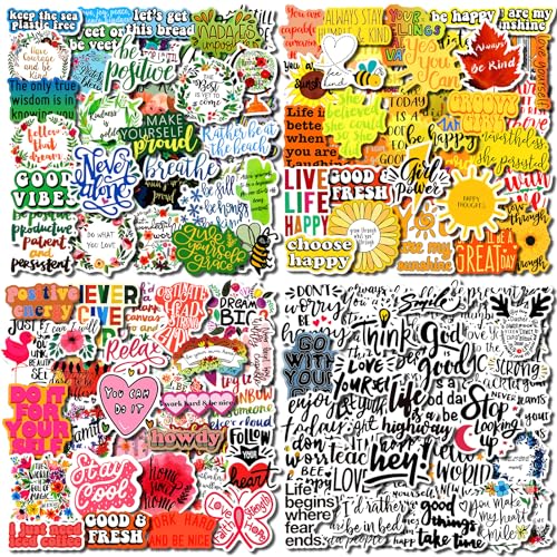 200Pcs Motivational Stickers, Inspirational Quote Stickers for Adults Students Teachers Employees, Vinyl Cute Decals for Water Bottles Laptop Scrapbook