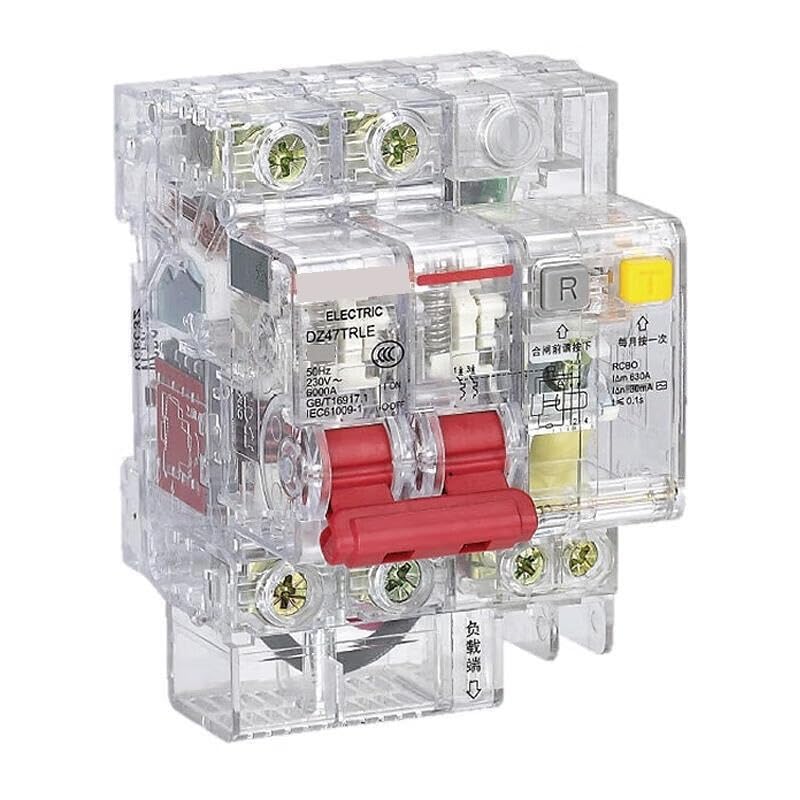Disyuntor de Fugas Transparente DZ47TRLE RCBO 2P 16A para cuadro eléctrico