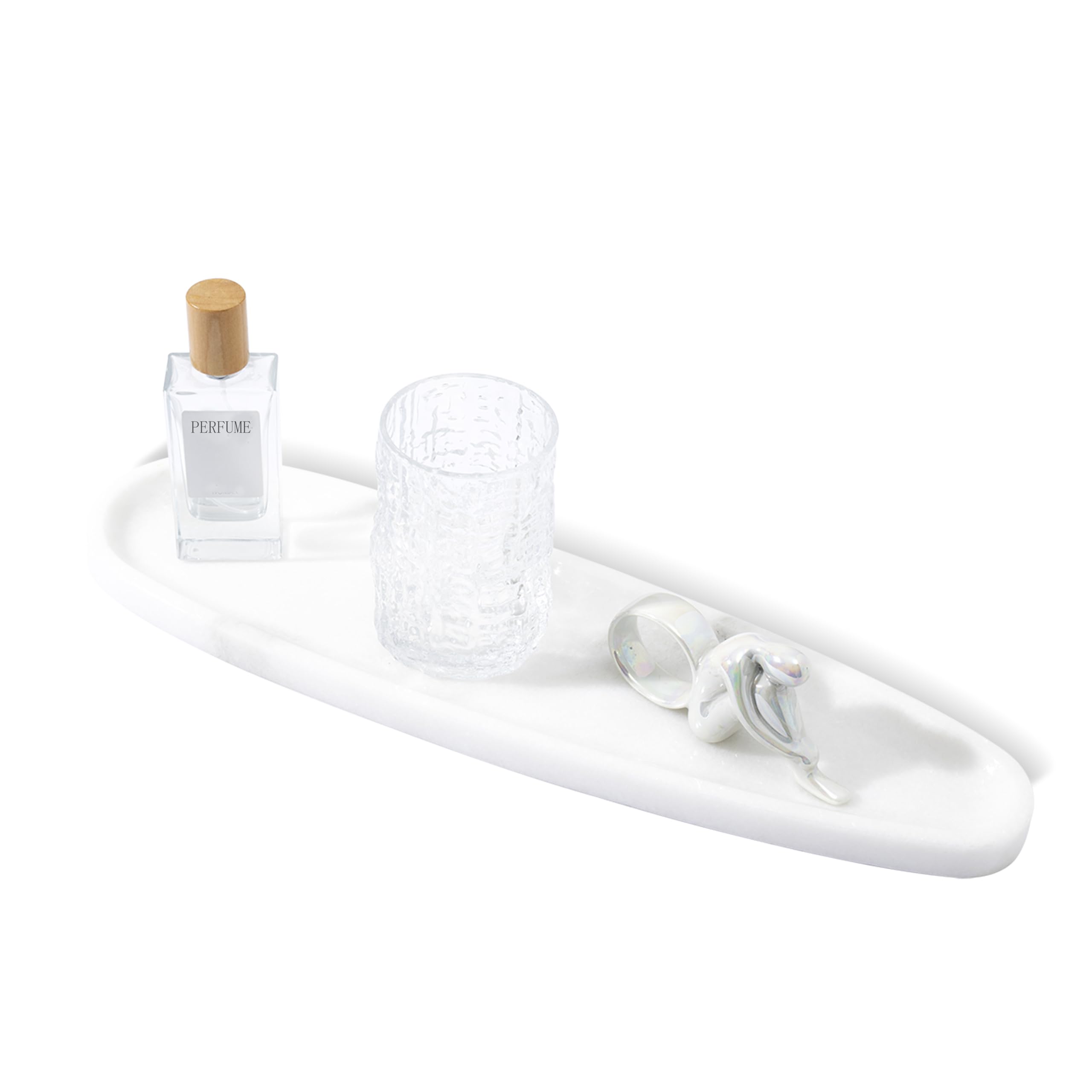 Luxurious Natural Marble Tray for Home Decor, Counter?Bathroom, Vanity & Coffee Table Decor – Genuine Stone Storage Tray for Jewelry, Essential Oil Candles, Cosmetics Non-Resin/Non-Ceramic