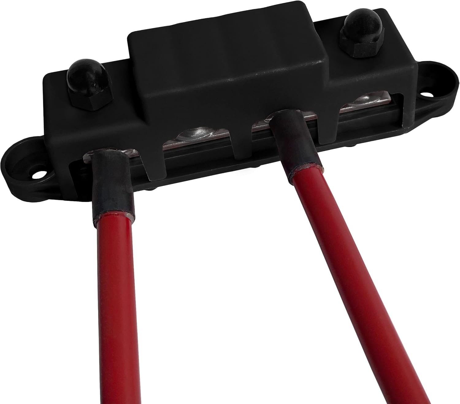 5/16" 4 Post Power Distribution Block Bus Bar Pair with Cover M8-250 Amp Rating – Marine Bus Bar, Automotive, and Solar Wiring – Battery Terminal Distribution Block (5/16", Black)