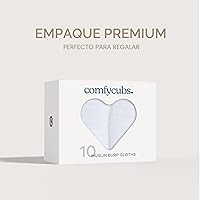 Vista 6 de Comfy Cubs - Paquete de 10 paños de muselina para eructos, 20 x 10 pulgadas, grandes, 6 capas, 100 % algodón, ultraabsorbentes, suaves, seguros