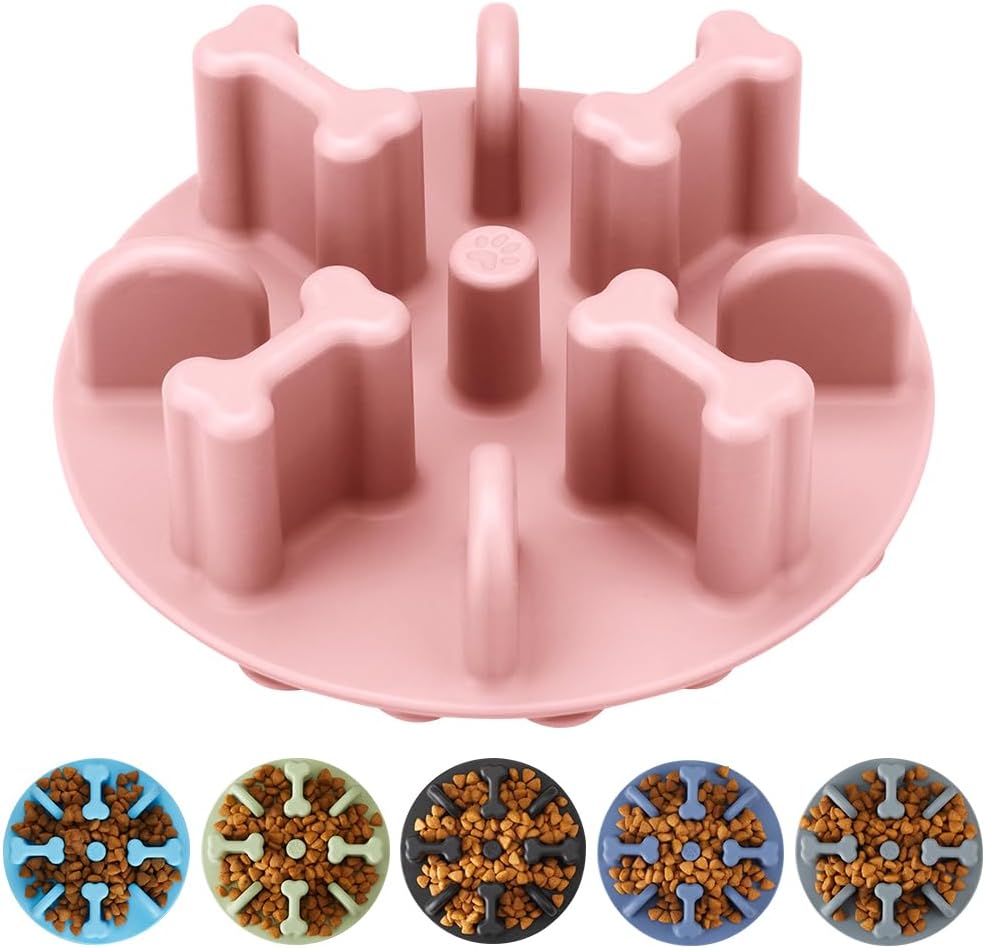 Soft Silicone Anti-Choking Puzzle Slow Down Eating Feeder Insert for Dogs, Compatible with Regular Elevated Dog Bowls