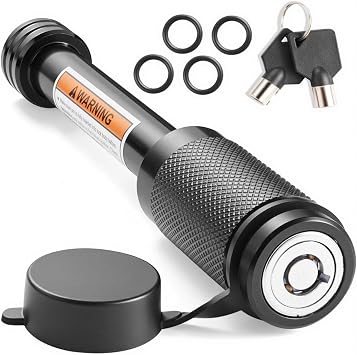 Hitch Receiver Pin Lock, Trailer Receiver Lock for Hitch Bike Rack Tray Ball Tow Rope for Trailer Truck Car Boat, Weatherproof Cap