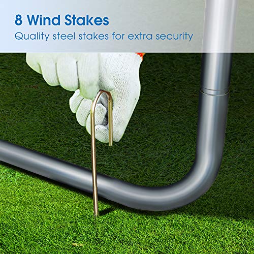 image for Merax 14FT Trampoline with 8 Wind Stakes, Safety Enclosure Net, and La