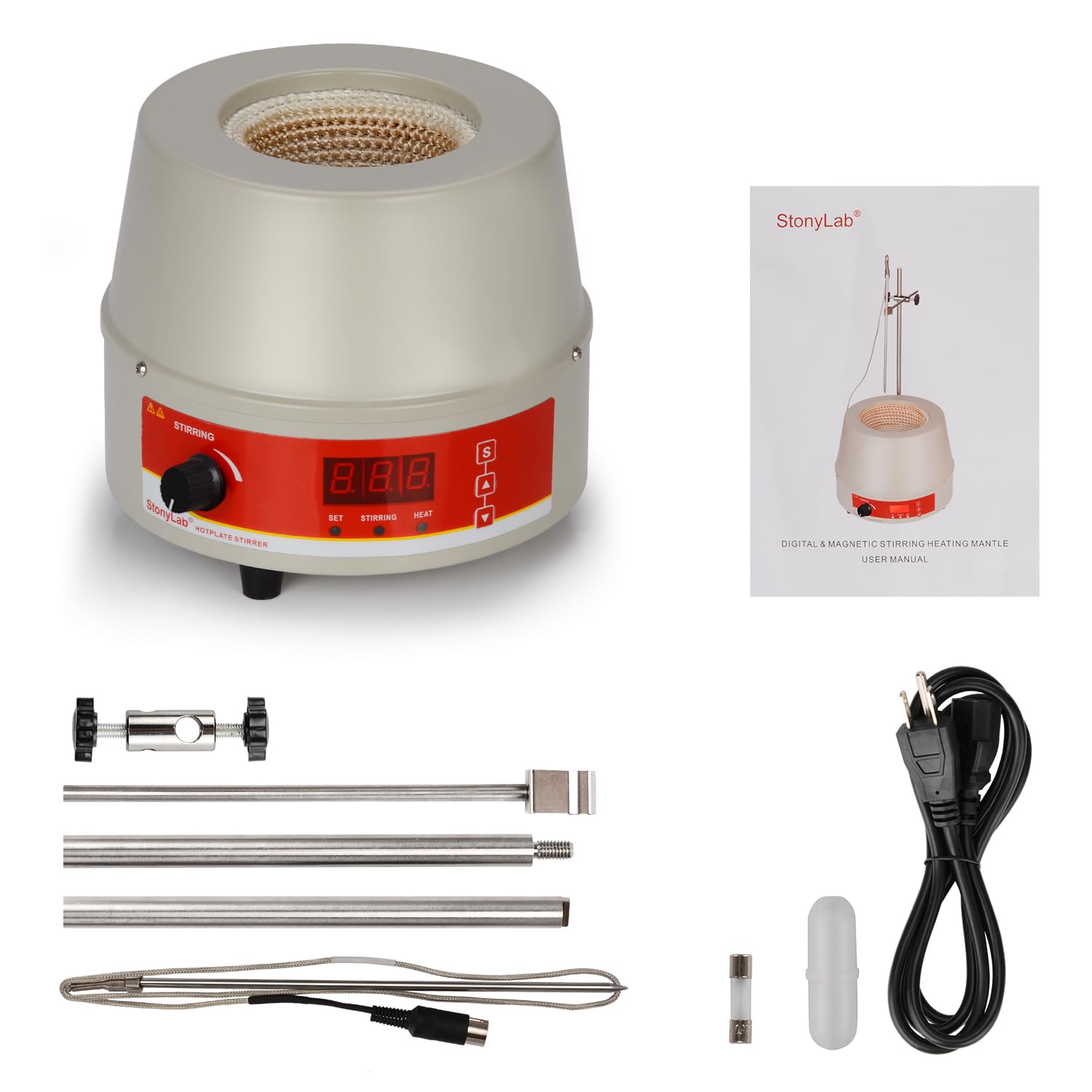 Stonylab Electric Stirring Heating Mantle - Precise Temperature Control -6