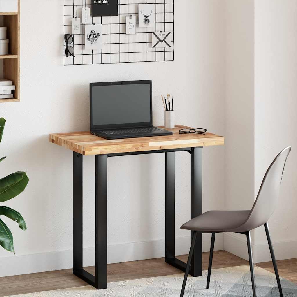 Massivholz Akazie Schreibtischplatte 80x50x4 cm Unbehandelt | Glatte Oberflache, Feuchtes Tuch Reinigung, Vielseitig Einsetzbar, Naturbelassen