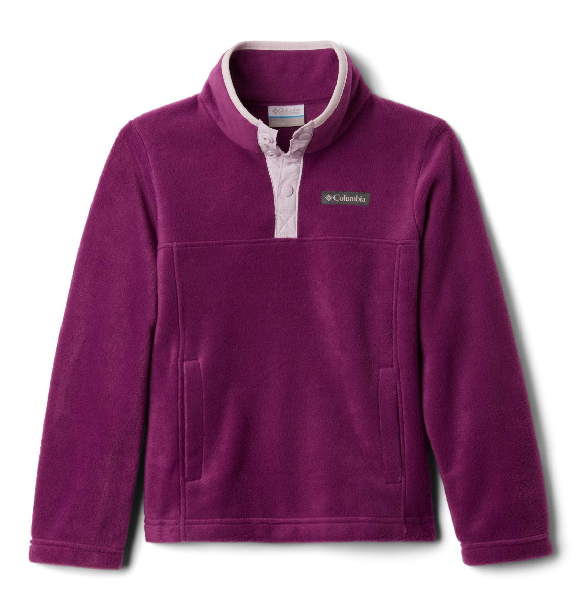 Columbia Youth Steens MTN 1/4 Snap Fleece Pull-Over, Soft Fleece, Classic Fit Plum