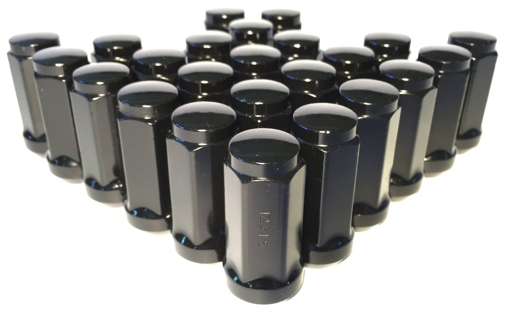 Coyote - 24 Black Long Lug Nuts 14X1. 5 Compatible with Chevy Silverado Tahoe GMC Yukon Sierra 1. 90" Tall