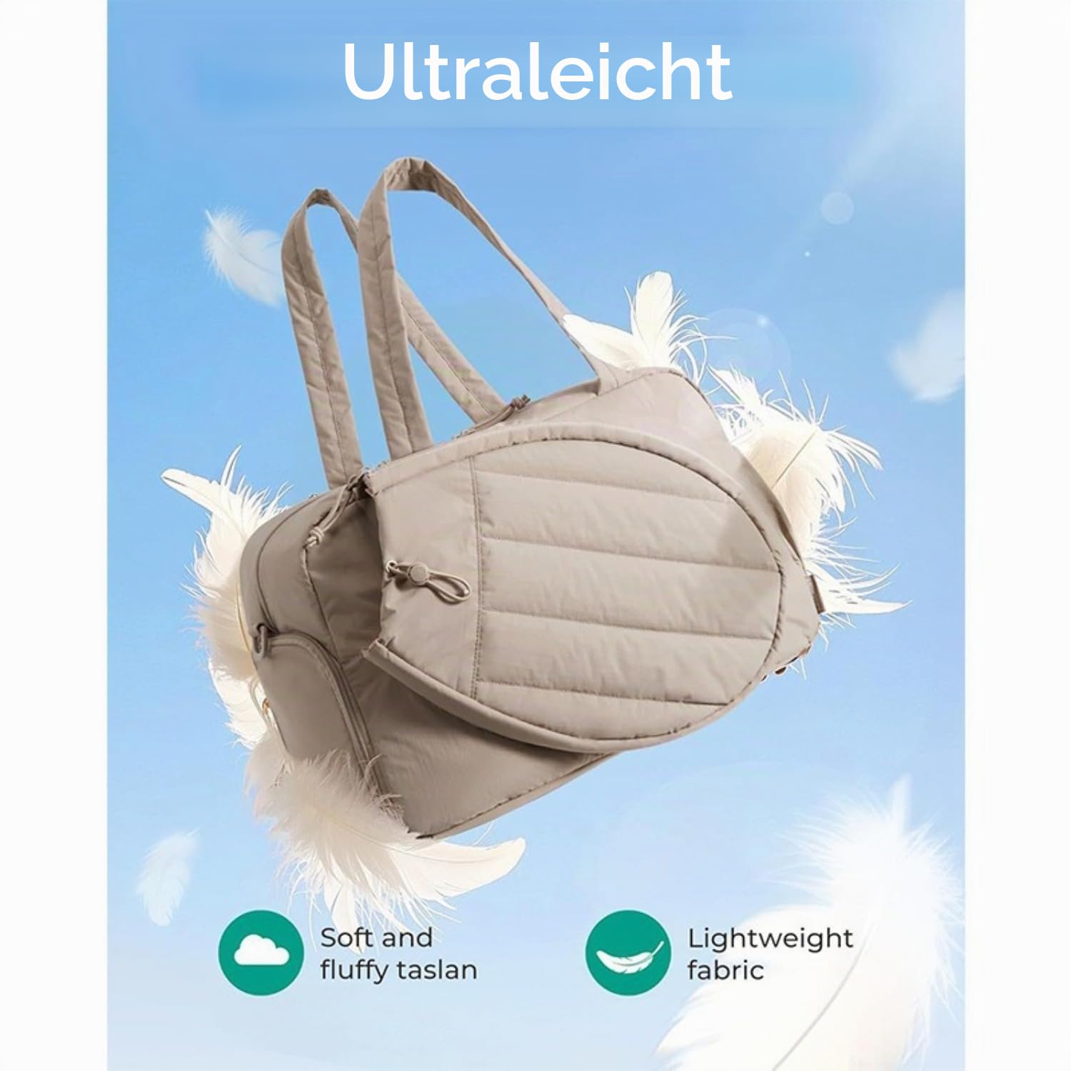 Tennis Schläger Tasche, Tennis Sporttasche für Damen, Tennistasche für 2 Schläger, Tennisschläger Schultertasche Mit Schuhfach, Für Reisen Training Beruf Büro