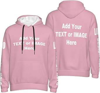 Custom Hoodie for Men Women Personalized Front Back Print Unisex Pullover Sweatshirt DIY Text Photo Gift for Couples