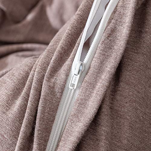 Doneus Jersey Knit Duvet Cover Set, 100% Cotton Duvet Cover King Size Comforter Cover Solid Coffee Color Bedding Set 3 Pieces With Zipper Closure, 1 Duvet Cover 104X90 Inches And 2 Pillow Shams #TOP4