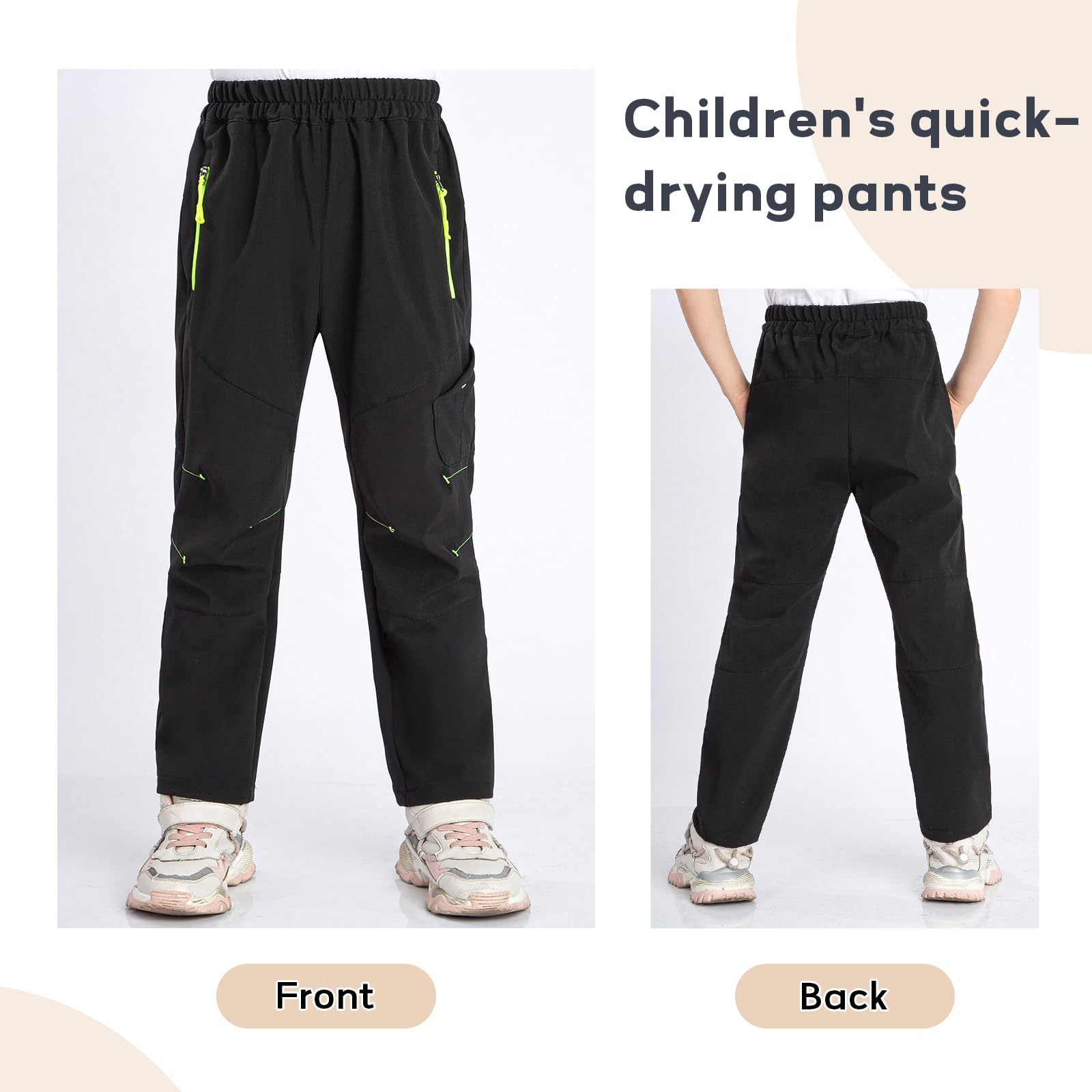SUKUTU Pantalones de Primavera y Verano de Secado rápido para niños y niñas Pantalones de Senderismo Ligeros para niños