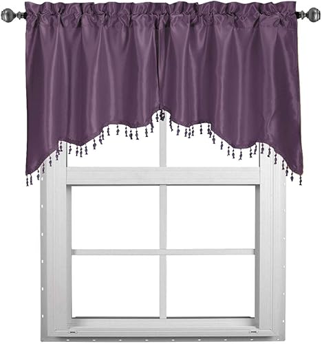 Miniatura 2 de Royal Hotel Bedding Soho - Cenefa con festón morado, patrón sólido, 35 x 30 pulgadas