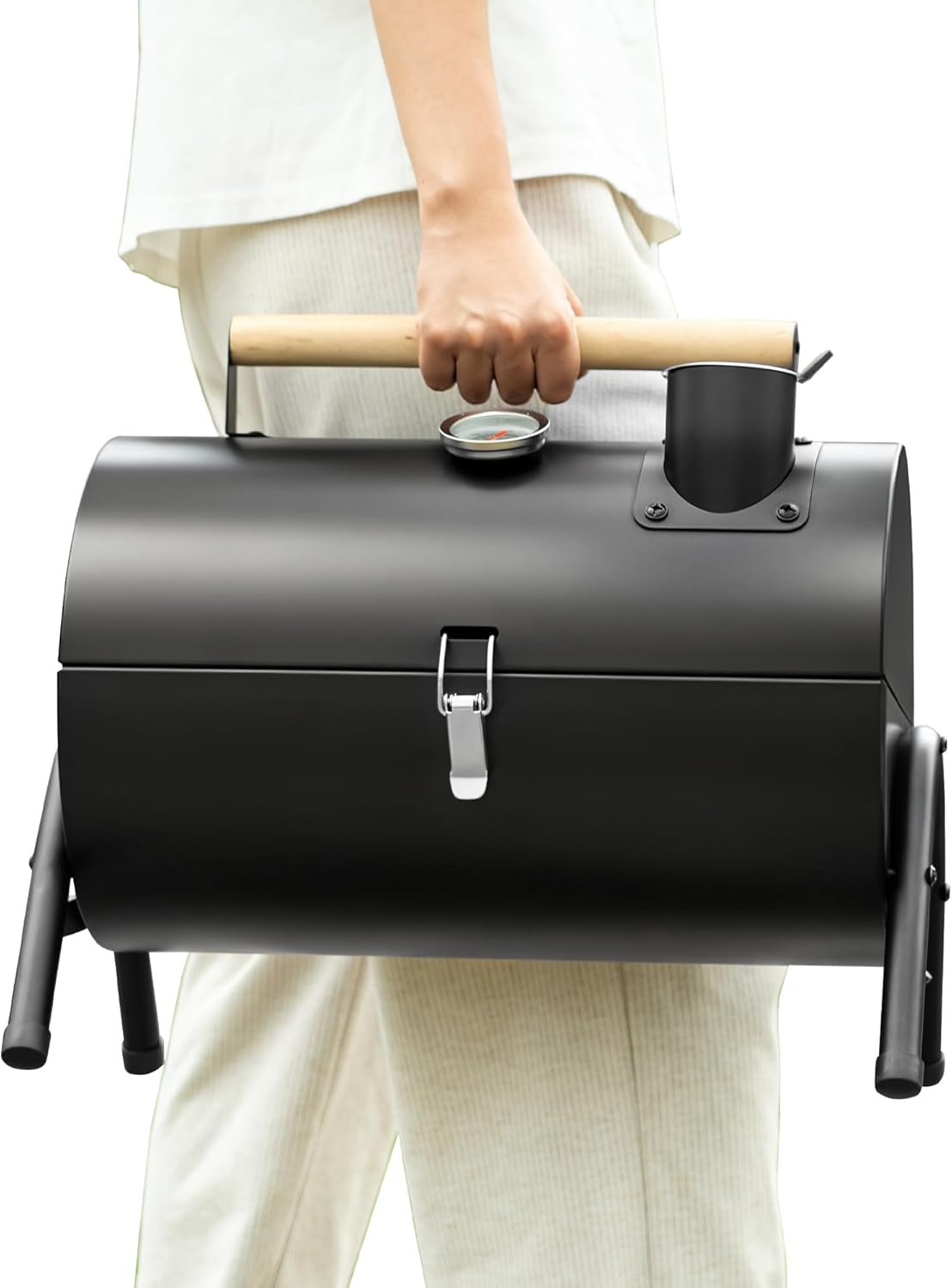 Portable Charcoal Grills With Lid13*8 Inch Small BBQ Grill for Outdoor Camping Mini Barbecue Grilling(Both-side grilling area: approx. 286 sq.in)