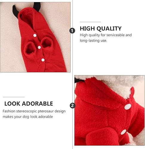 Miniatura 4 de POPETPOP Decoración de Halloween suéter para perro, disfraz de diablo para perro, disfraz de diablo para perros de Navidad, traje divertido de