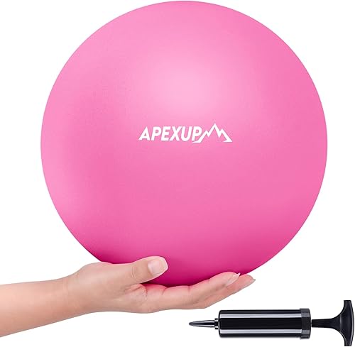 Miniatura 16 de APEXUP 9 Inch Pilates Ball Small Exercise Ball for Yoga, Fitness, Balance, Core Workout, Physical Therapy Rosado,Negro,Verde
