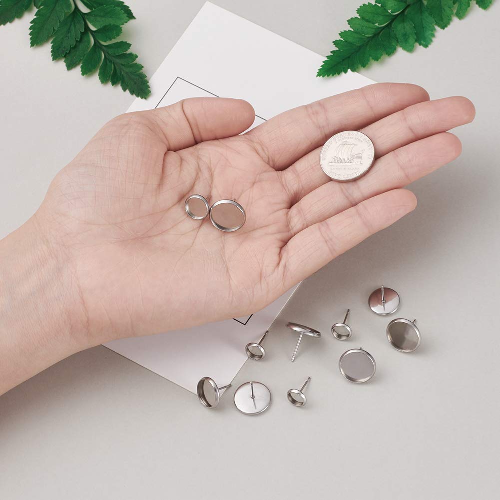 Lot De 100 Cabochons Pour Boucles D'Oreilles 10mm - Acier Inoxydable - Craftdady