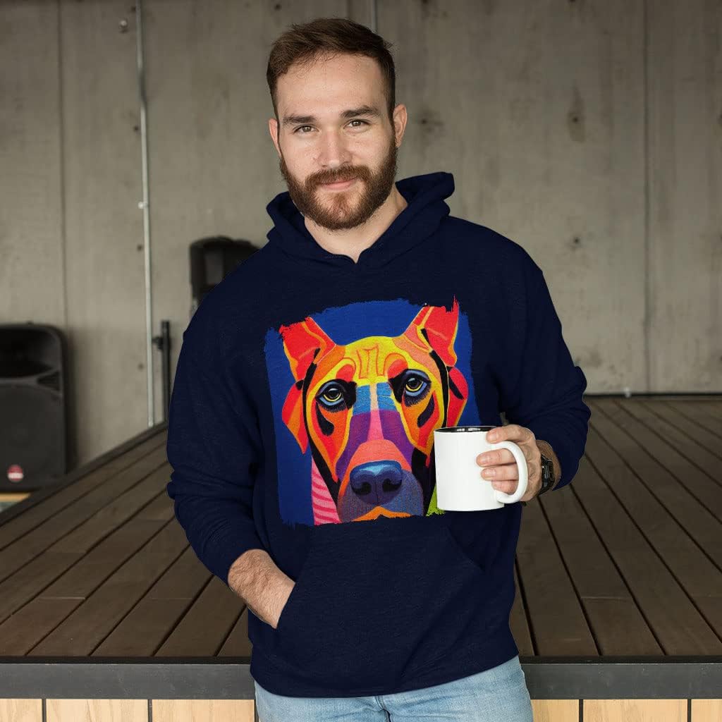 Dog Head Design Hooded Sweatshirt - Dog Design Hoodie - Funny Dog Hoodie