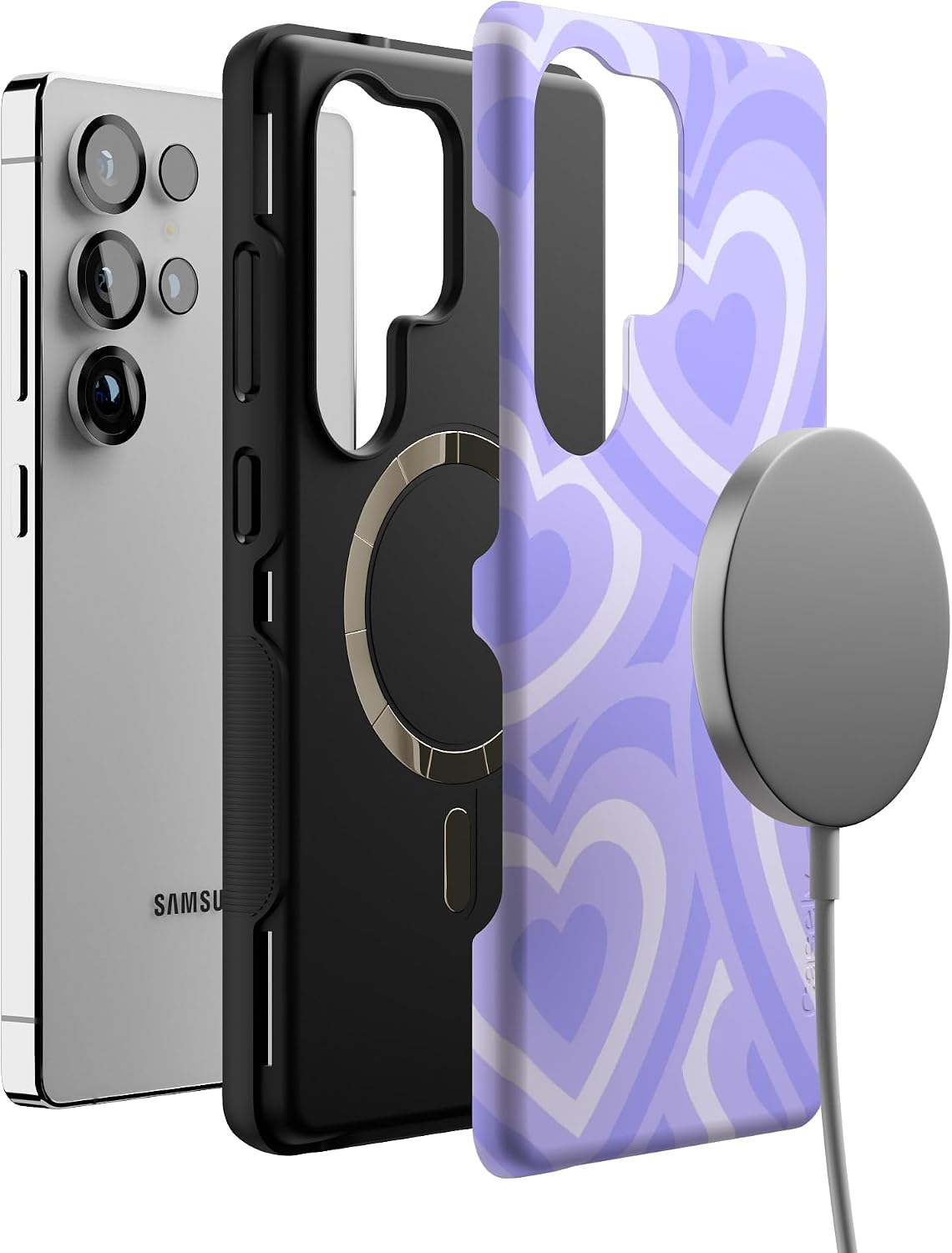 Casely Galaxy S25 Ultra Case | Love Song | Lavender Heart | Bold Protective Design | Compatible with MagSafe