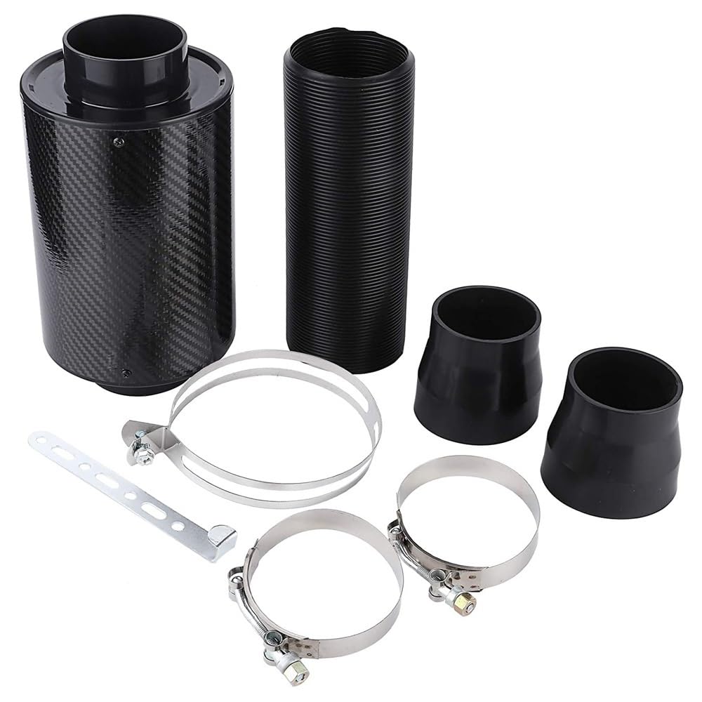 filtro de aceite del motor 1 Juego Universal de Filtro de Aire Frío de Fibra de Carbono de 3 Pulgadas para Coche, Kit de Manguera y Tubo de Admisión de Aire Cerrado Universal