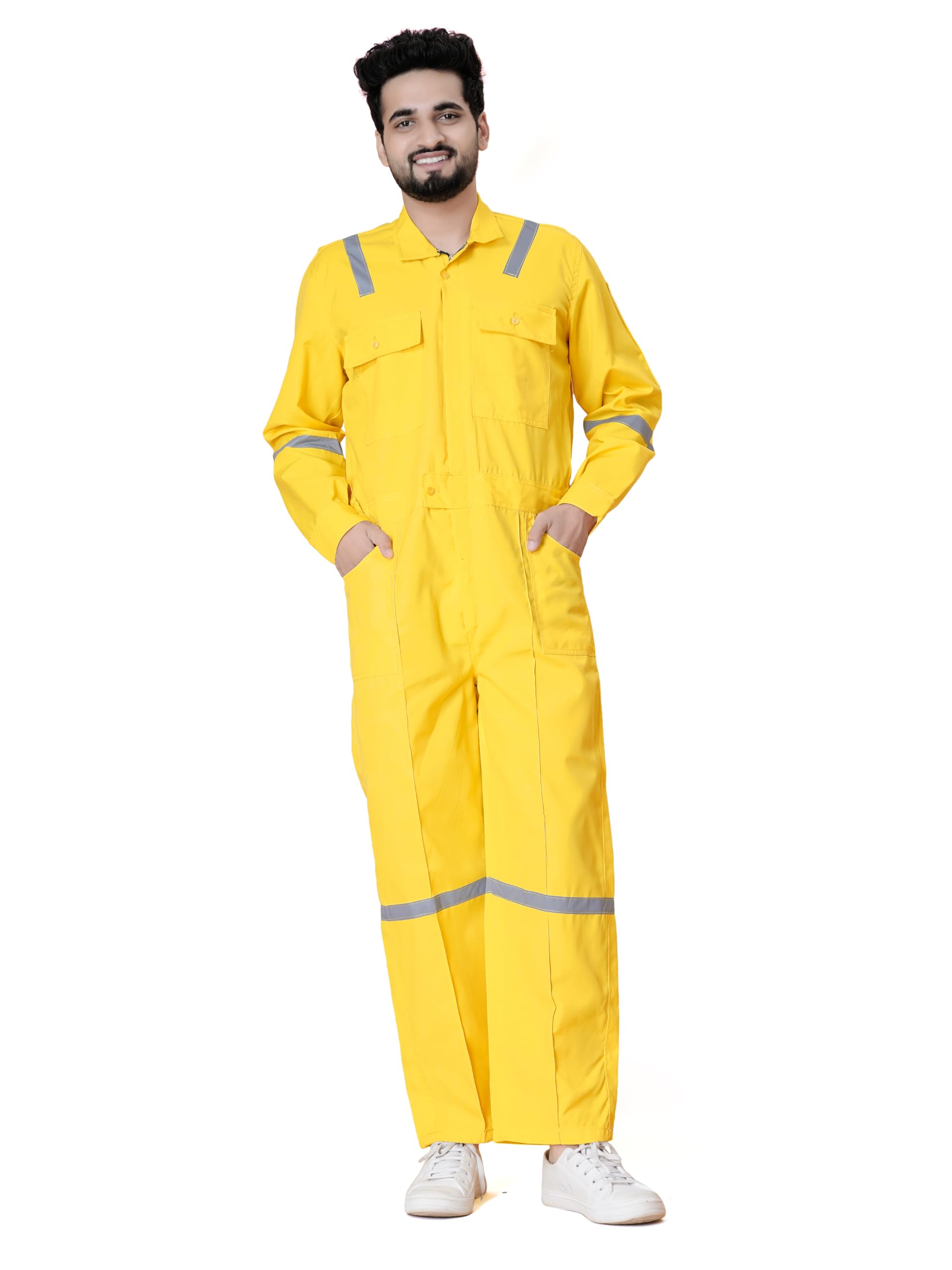 Men's Solid Pure CottonRegular Fit Full Sleeve Coverall Industrial Boiler Suit (K_E_76824)-image-7