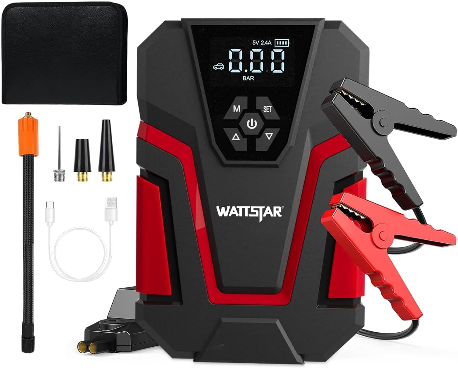 wattstar Ultimate Car Essentials Bundle: 400A Jump Starter with Air Compressor + Premium Trunk Organizer with Insulated Bag – Power, Storage & Organization in One