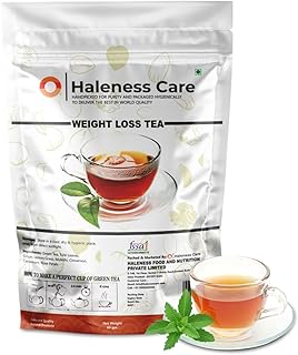 Haleness Care Weight Loss Tea with FREE Diet Plan | 100% Natural Herbal Green Tea Blend | Boosts Metabolism, Aids Fat Loss & Improves Digestion | Pack of 1 (20 Cups)