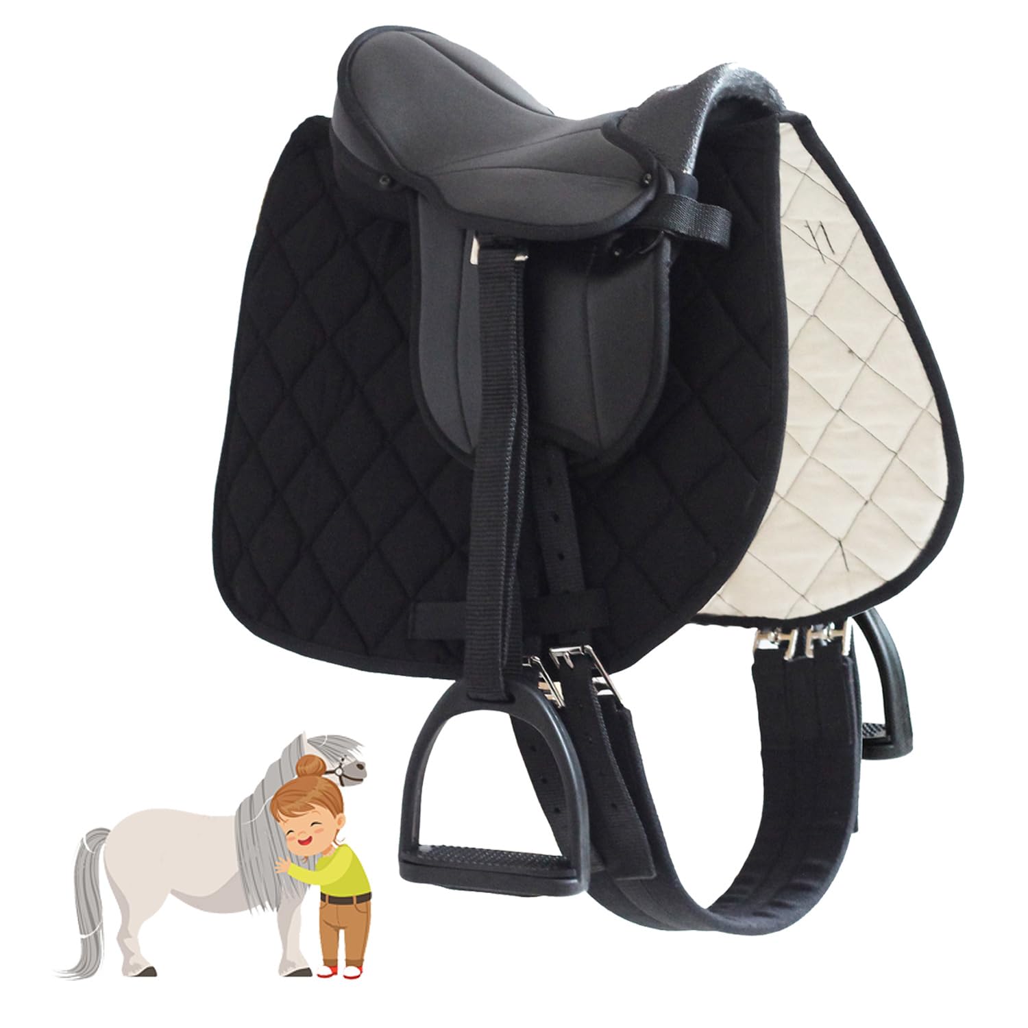 My Sweet Pony® Kinder Shettysattel-Set Sunny | für Pony Shetty und Holzpferd | Alles enthalten | Komplett-Set | Ideal für erste Reitversuche