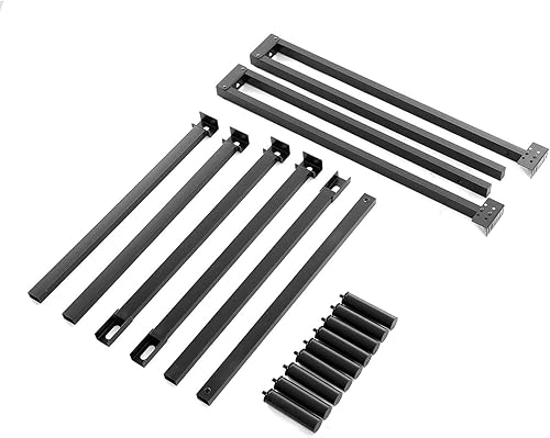 Miniatura 8 de Noah Megatron - Estructura de cama de metal de 9 patas, tamaño Queen, 18 cm, para juego de colchón y tarima, color negro, Metal, Negro