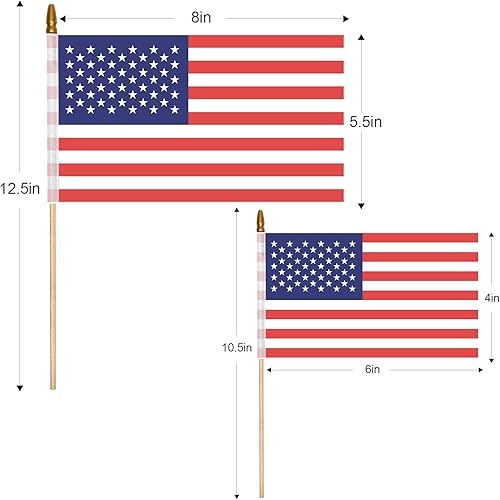 Miniatura 3 de 25 mini banderas de mano de 4 x 6 pulgadas con parte superior de lanza segura, banderas de jardín para exteriores, conmemorativo.