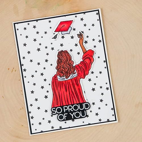 Miniatura 5 de Juego de troqueles y sellos de visión trasera para estudiantes graduados para hacer tarjetas tan proondedor de ti, para el graduado, lo hiciste,