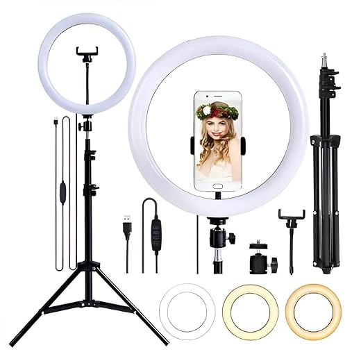 Ring Light 10" LED Profissional com Tripé Ajustável