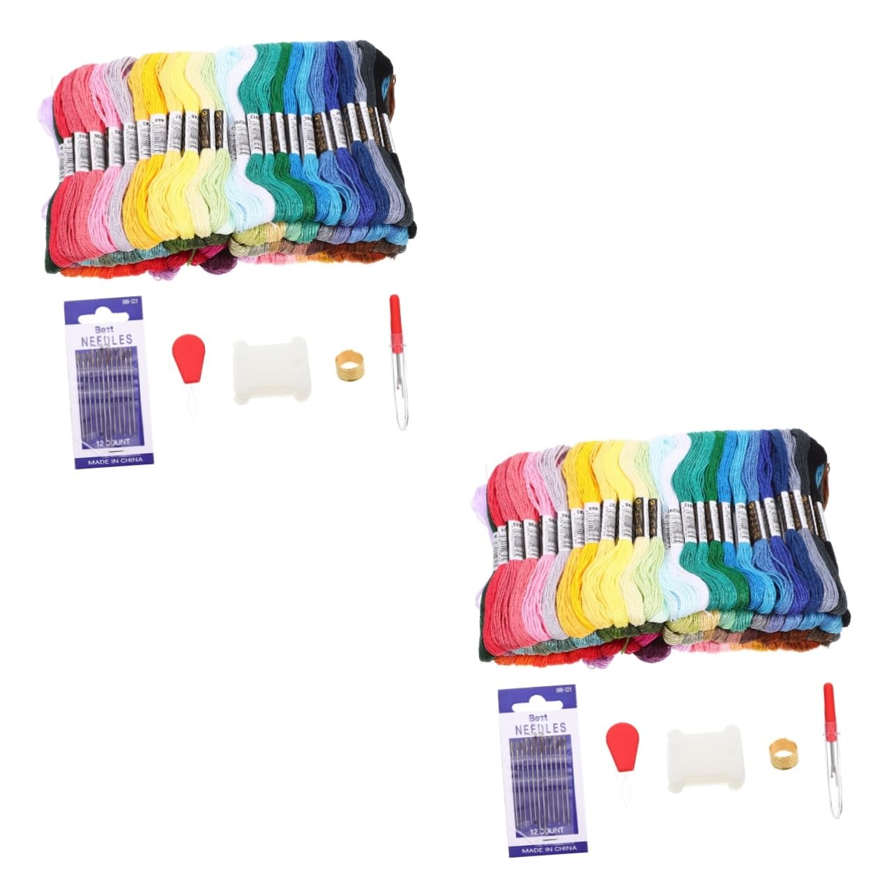Angoily 2 Set Completo Fili per Ricamo Diy Include Aghi e Accessori per Principianti e Esperti per Ricamo e Decorazioni