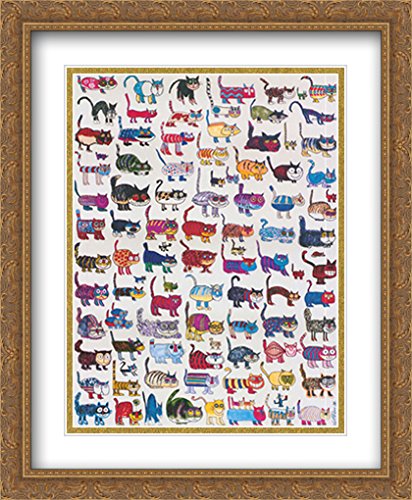 額装品/100 Cats and a Mouse/ヴィットリオ フィオルッチ Amazon.com: 100 Cats and a Mouse 2x Matted 28x40 Large Gold Ornate
