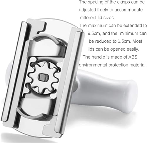 Miniatura 4 de Abridor de tarros para manos débiles, abridor de tarros de artritis sin esfuerzo para personas mayores, abridor de tapas ajustable de acero