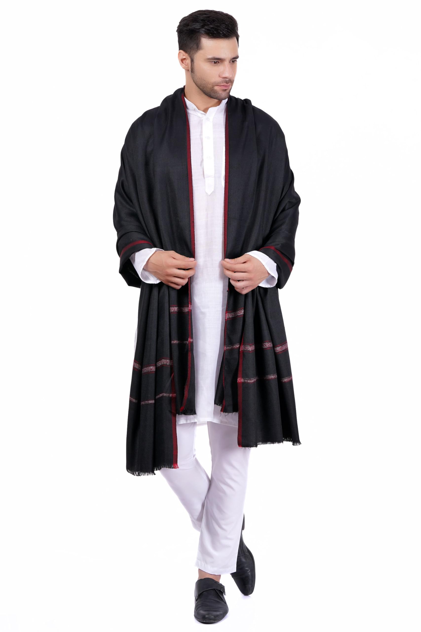sprha Pure Woolen Solid Border Design shawl/Lohi (Size 50X105 Inch)-picture-54