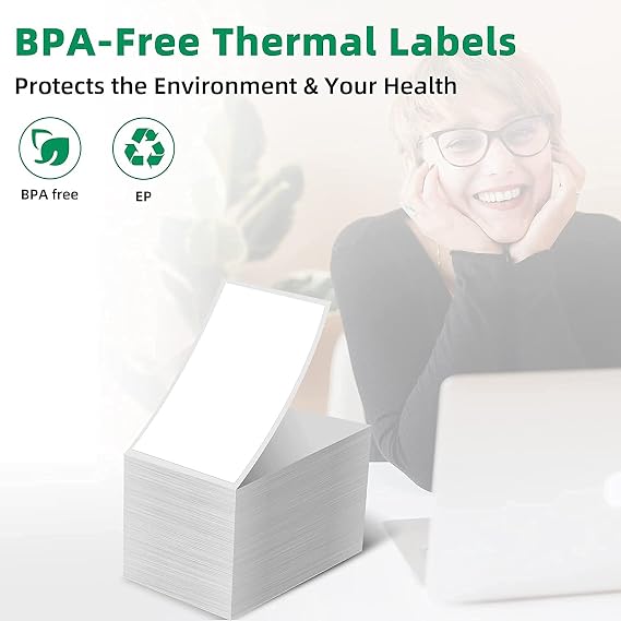Phomemo 241-BT Thermal Label Printer, Mailing Label Printer, Thermal Label Printer, Bluetooth & Thermal Label Stickers, 4 x 6 in, A6, 1000 Sheets