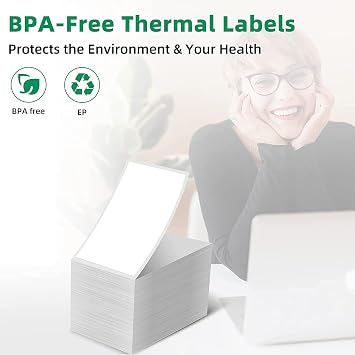 Phomemo 241-BT Thermal Label Printer, Mailing Label Printer, Thermal Label Printer, Bluetooth & Thermal Label Stickers, 4 x 6 in, A6, 1000 Sheets