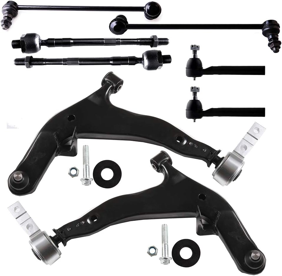 ASAPE 8 Pcs Suspension Kit - Fit 2003-2007 for Nissan Murano, Include - Front Lower Control Arm w/Ball Joint Assembly Sway Bar Inner Outer Tie Rod End OE# K620558 K620559