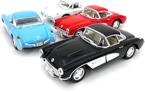 KiNSMART - 1957 Chevy Corvette Escala 1:34 5" Die Cast Metal Modelo Classic Car Toy