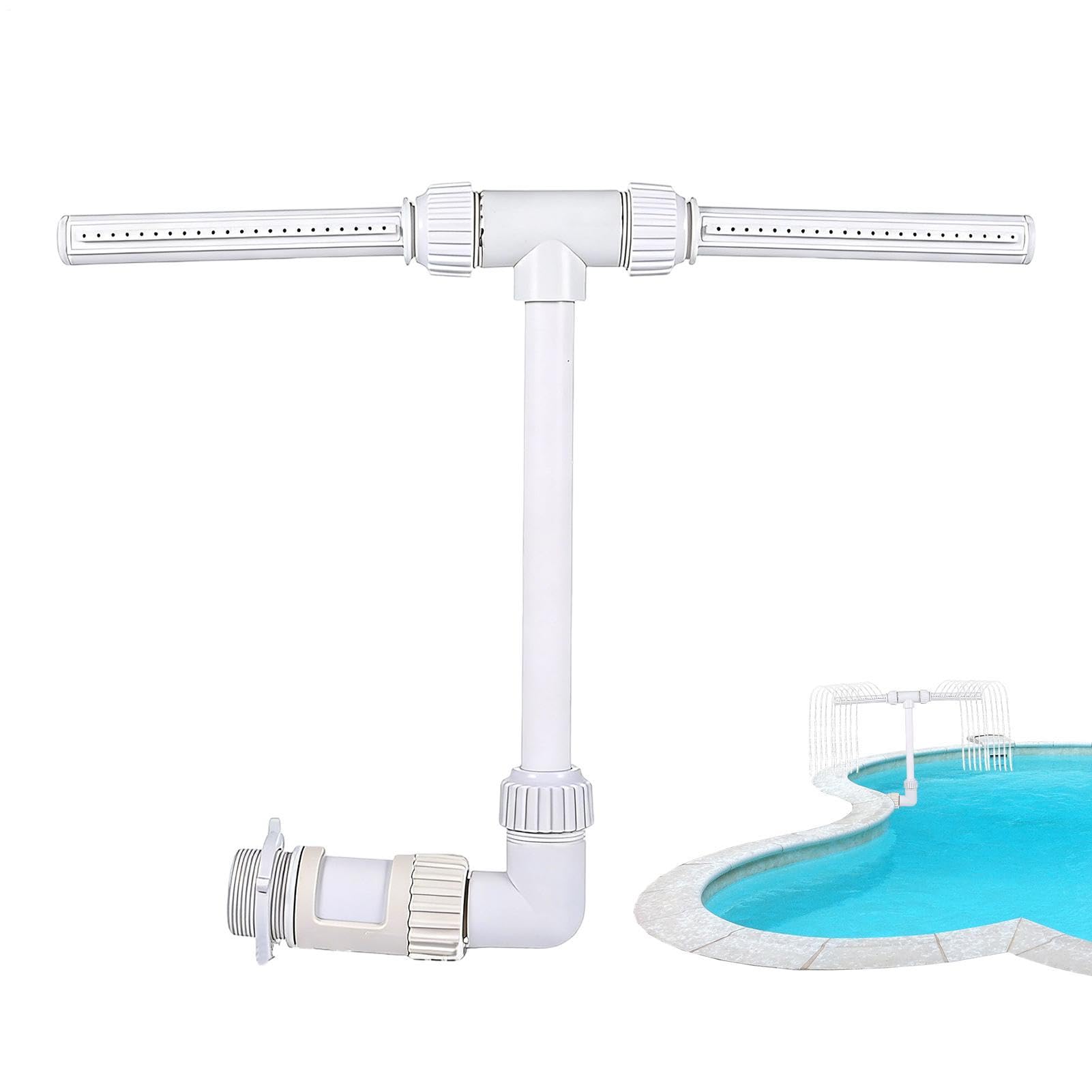 Fontaine à eau pour piscine extérieure et grand jardin avec double buse